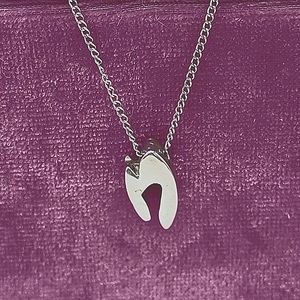 Monogram 'N' Sterling Silver Charm Necklace, 18”